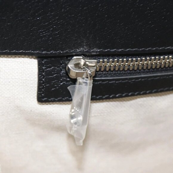 GUCCI Tote Bag Canvas Leather White Black Silver 659983 Auth MY189A - Picture 10 of 16